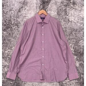 Ralph Lauren Purple Label Dress Shirt 18 Mens Plaid Long Sleeve Button
